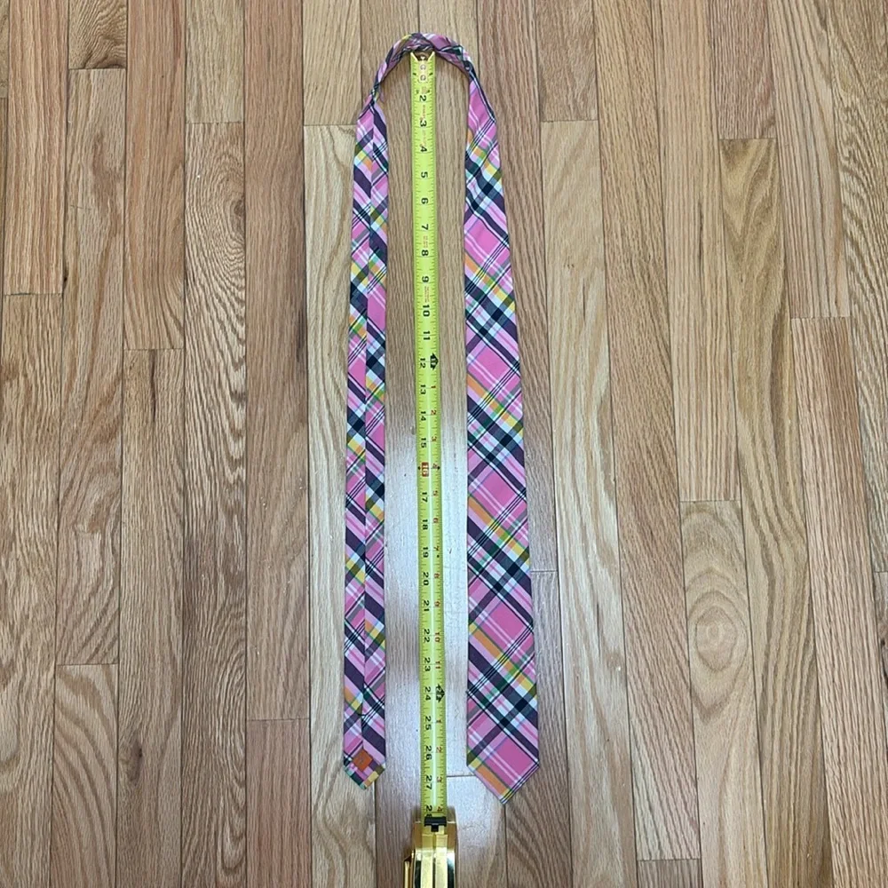 Pink Plaid Tie‎
